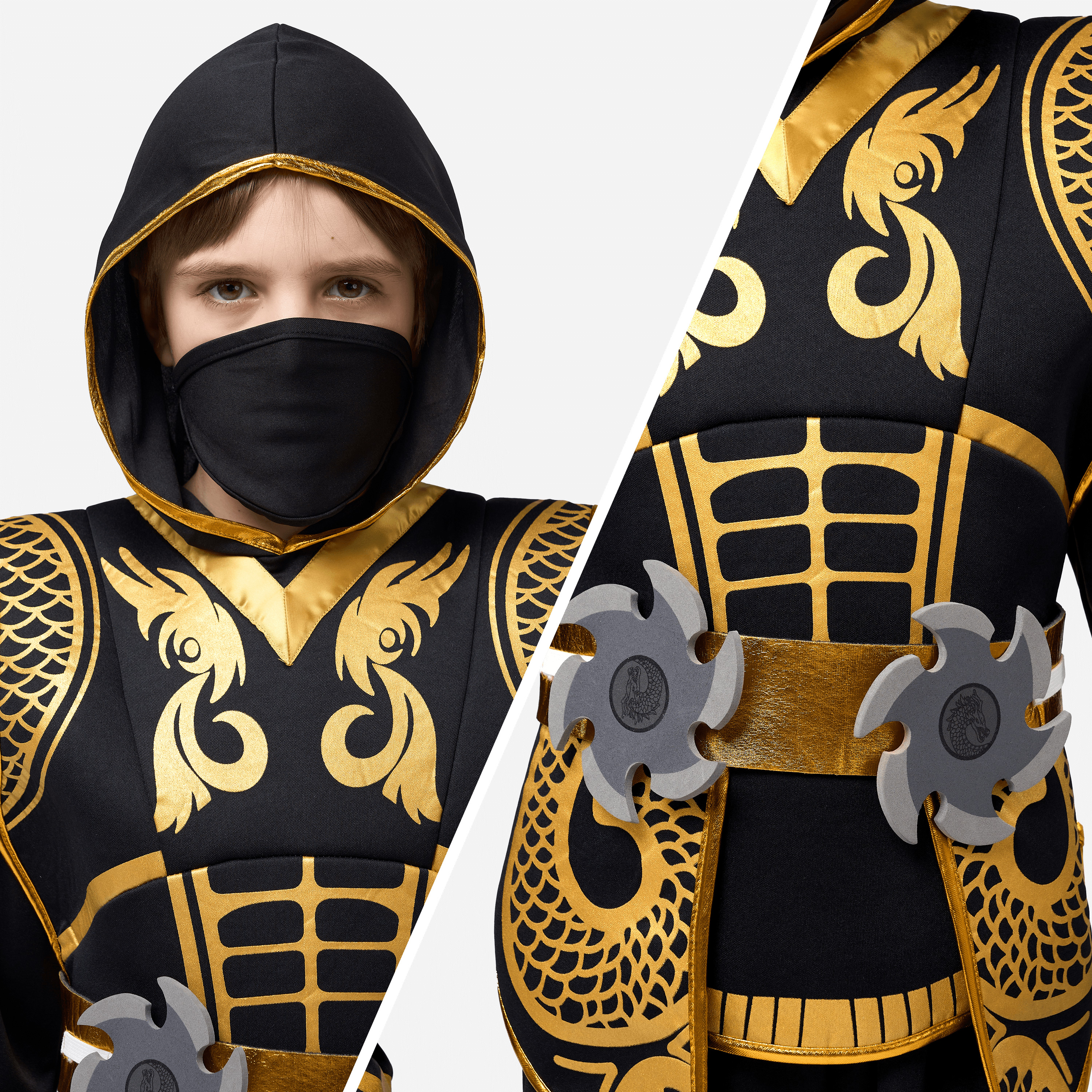 Joyfy Golden Ninja Costume for Kids Up to 12 Years photo 3