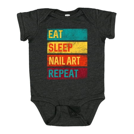 

Inktastic Nail Tech Eat Sleep Nail Art Repeat Gift Baby Boy or Baby Girl Bodysuit