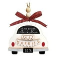 thumbnail image 2 of Dserfhy First Christmas Married Ornament Rustic Wooden Car Wedding Ornament with Buffalo Plaid Bow for Couples Bridal Shower Newly Married Wedding Decor, 2 of 8