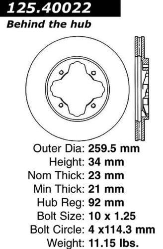 Power Slot 22840026DL C-Tek Drilled Brake Rotor