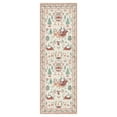 thumbnail image 2 of Christmas Rug 19.69x70.87 Inch, Washable Hallway Christmas Runner Rug, Non-Slip Low-Pile Soft Kitchen Rug, Vintage Xmas Holiday Decor Throw Entry Foyer Mat for Entrance Laundry Living Room, Beige, 2 of 7