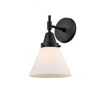 447-1W-BK-G41-Innovations Lighting-Cone - 1 Light Wall Sconce-11.25 Inches Tall and 7.75 Inches Wide-Matte Black Finish-Matte White Glass Color