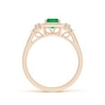 thumbnail image 2 of ANGARA Natural 1 Ct Aeon Vintage Style Emerald Halo Engagement Ring with Milgrain in 14K Rose Gold for Women (Size-7x5mm) | May Birthstone, Anniversary, Jewelry Gift for Women | Natural Emerald Ring, 2 of 9