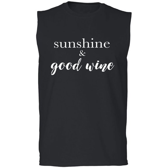 Sunshine & Good Wine Adult Sleeveless Tee
