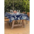 thumbnail image 3 of Outdoor Tablecloth with Umbrella Hole for Patio/Picnic/Party/Camping, Dark Blue Coastal Waterproof Table Cloth Rectangle Table Cover Washable, Summer Conch Starfish Scallops Nautical (52"x 70"), 3 of 9