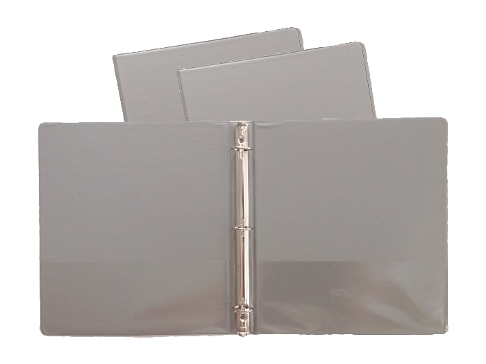 Gray Vinyl Standard 3Ring Binders, 1Inch, for 8.5" x 11" Sheets, with