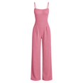 thumbnail image 6 of NMMUED Lounge Jumpsuits for Women Wide Leg Spaghetti Strap Long Romper Casual Summer Dressy High Waist Outfits with Pockets Pink L, 6 of 6