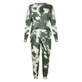 thumbnail image 3 of Pantalones de manga larga estampados sueltos de moda para mujer, traje informal de dos piezas Wmkox8yi bvn2484, 3 of 7