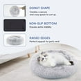 thumbnail image 4 of FluffyDream 24'' Dog Bed - Round Donut Washable Dog and Cat Bed in Shag Fur, Calming Dog Beds, Grey, 4 of 6