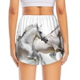 thumbnail image 2 of Lsque Running White Horses Printed Women's Running Shorts with Liner Pockets,Elastic Quick Dry Workout Athletic Gym Yoga Shorts,Womens High Waist Shorts-Large, 2 of 9