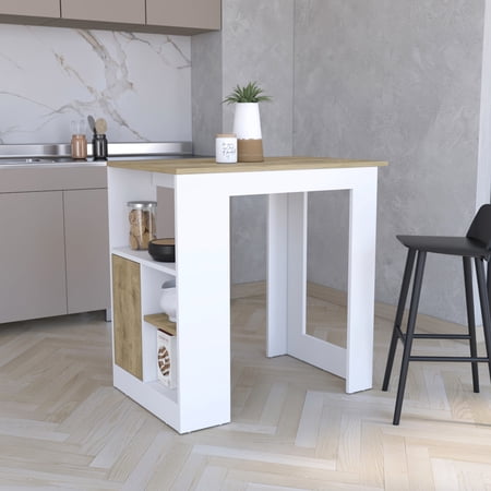 Multicolor Kitchen Island With Side Shelves Practical Addition 1-door Cabinet Functional Center