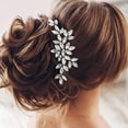 thumbnail image 2 of Crystal Wedding Hair Comb Silver Rhinestone Bridal Hair Piece Sparkly Hair Accessories, 2 of 4