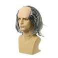 thumbnail image 2 of 3x Peluca Calva De Hombre Viejo, Peluca Calva De Científicos Locos Para Bodas De Halloween, Favorece El Cabello Liso Gris, 2 of 8