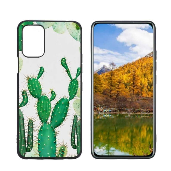 Cactus-watercolor Phone Case, Degined for LG Q52 Case Men Women, Flexible Silicone Shockproof Case for LG Q52