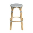 thumbnail image 6 of Home Square 30" Round Rattan Bar Stool in White and Navy Dot - Set of 2, 6 of 8