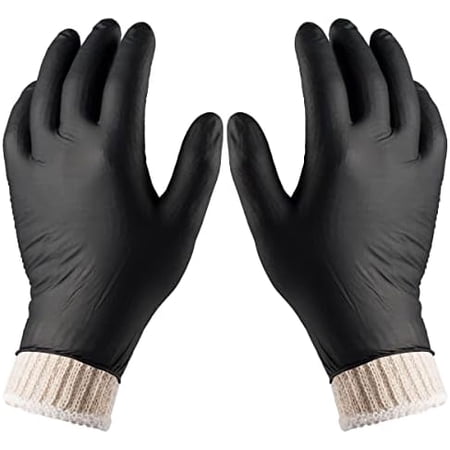 BBQ Gloves 4 Cotton Glove Liners and 100 Disposable Gloves Washable Cotton Liners Powder Latex Free Nitrile Gloves