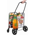 thumbnail image 4 of BeesClover Chariot Utilitaire avec Roues - Grand Panier de 22 Gallons, Roues Pivotantes à 360°, Conception Pliable et Rabattable, Base en Maille et Cadre Durable, Grand Application pour Magasinage, Épicerie, Bagages, 4 of 7