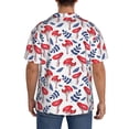 thumbnail image 3 of Pofeuu Forest Mushrooms1 Print Mens Casual Short Sleeve Shirts Beach Summer Spread Collar Pocket Tops Men's Casual Short-sleeved Shirt-3X-Large, 3 of 5
