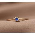 thumbnail image 5 of vylahjewellery Dainty Bezel 1 CT Round Cut Blue Moissanite Diamond Ring 10K Yellow Gold Anniversary Ring Comfort Fit Mother's Day Gift, 5 of 8