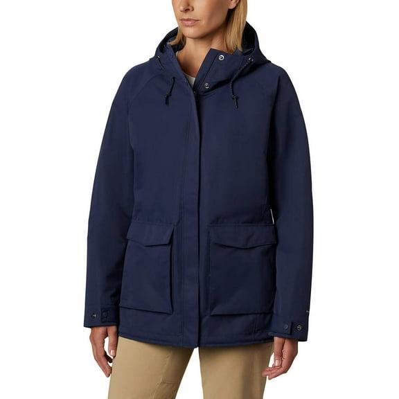 Columbia Ladies Double Pocket Rain Jacket Size: XL, Color: Blue (Nocturnal)