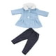 thumbnail image 2 of Ropa para muñecas bebé, lindo conjunto de abrigo y pantalones de 2 piezas para muñecas de 18 pulgadas, conjunto de ropa para niños Cielo azul, 2 of 5