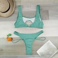 thumbnail image 4 of Sakmal Sexy Bikini Sets for Women Green Cutout Two Piece Swimwear Padded Push Up Triangle Swimsuit Sets, 4 of 8