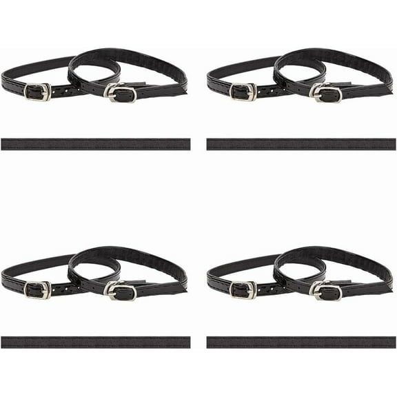 4 Pairs Black Anti-Loose Shoe Straps Women's High Heels Shoe Strap Detachable Non-Slip Shoelace with Buckle Imitation Leather Straps Shoe Accessories