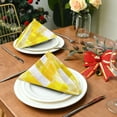 thumbnail image 3 of 20"x20" Satin Dinner Napkin Yellow and White Checkered Squares Table Napkins for Wedding Birthday Restaurant Party Tableware Decoration 4 Pack, 3 of 6