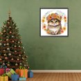 thumbnail image 4 of 5D DIY pintura de diamante redondo completo gato con kit de flores decoración del hogar 30x30cm, 4 of 9
