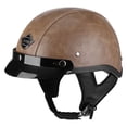 thumbnail image 1 of Cuatro estaciones Hombres y mujeres Cuatro estaciones Moda Pedal Motocicleta Universal Coche Eléctrico Retro Casco Medio Casco Casco de Seguridad Casco de Cuero, 1 of 5