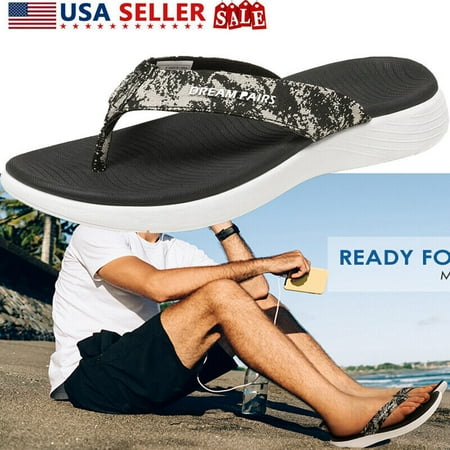 

DREAM PAIRS Men‘s Arch Support Flip Flops Thong Sandals Beach Outdoor Shoes Size