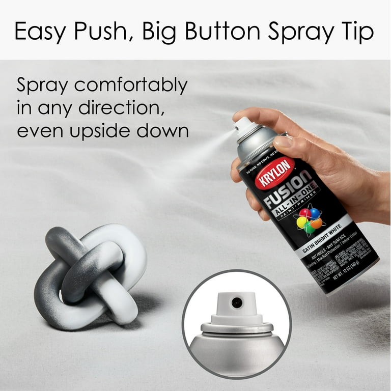 Krylon K02734007 Krylon Fusion All-In-One Bright White Satin 12 oz