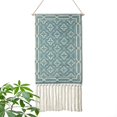 thumbnail image 1 of Estilo bohemio azteca macramé colgante de pared ecotton hecho a mano con flecos y varilla de cobre para habitación de niños (ms-litaowan-star),11 Feliz Sencillez, 1 of 3