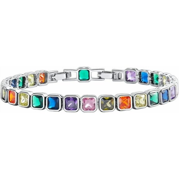 14K Gold Plated Cubic Zirconia Classic Tennis Bracelet for Women