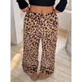 thumbnail image 4 of Women Leopard Print Elastic Waist Wide Leg Pants Loose Flowy Trousers for Vacation Daily Wear, 4 of 6