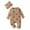 Brown, variant on Baby Jumpsuit Girl Unisex Clothing Boys Girls Long Sleeve Cartoon Bear Prints Romper Bodysuits Jumpsuit Outwear with Hat Outfits(Beige,6-9 Months)