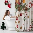 thumbnail image 5 of Christmas Bird Bathroom Shower Curtain Poinsettia Floral Holly Fruit Xmas Ball Linen Waterproof Washable Shower Curtains for Bathtub Bath Decor with Grommets and Hook 36 X 72 Inch, 5 of 8