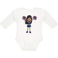 thumbnail image 3 of Inktastic African American Girl, Cheerleaders, Blue Uniform Girls Long Sleeve Baby Bodysuit, 3 of 5
