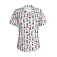 thumbnail image 5 of Zufioo Lighthouse And Beacon Print Women's Classic V-neck T-shirt, V-neck Short-sleeved Tops Home Wear, Suitable for Daily Life, Work, Outdoors-X-Large, 5 of 8