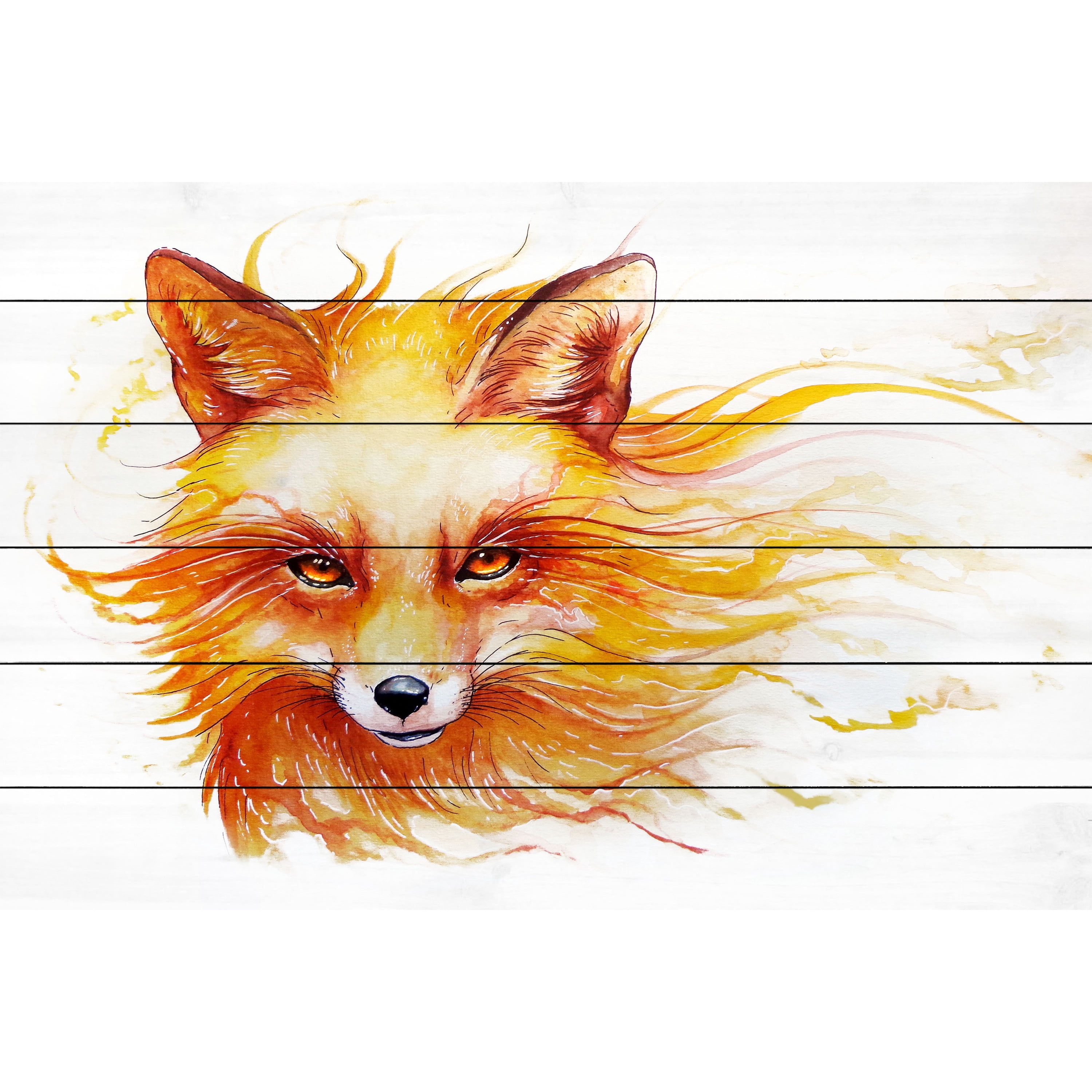 "Autumn" Painting Print on White Wood