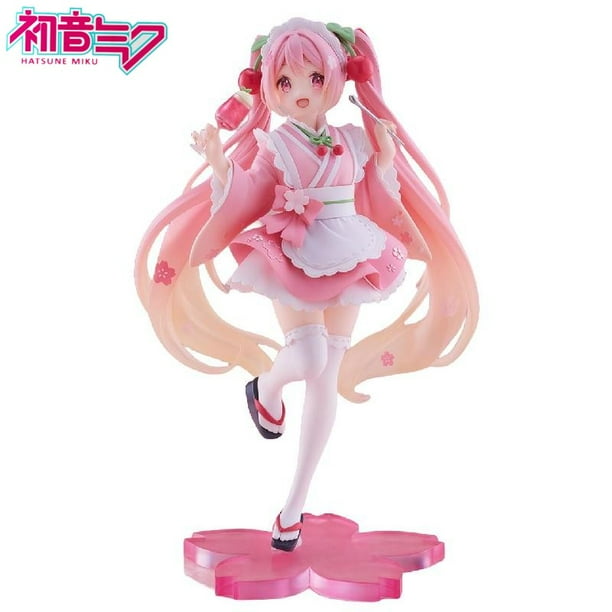 Original Taito Hatsune Miku Coreful Sakura Wafuu Kissa Maid Figure  Anime Figurine Model Gk Collectible Toy Kawaii Gift