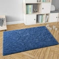 thumbnail image 2 of Softlife Stylish Soft Shaggy Velvet Carpet for Living Room/Bedroom, Fluffy Rugs, 5' x 8' , Light Navy, 2 of 7