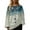 Blue, variant on French Style Heavy Industry Digital Print Shirt V Long Sleeved Loose Versatile Unique High End Top for Women Spring