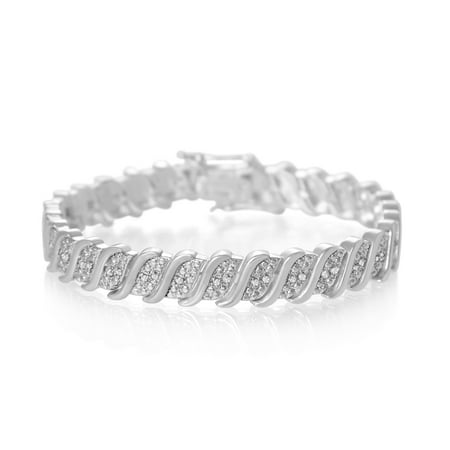 - 1/3 Carat Classic Diamond Tennis Bracelet in Platinum Over Brass