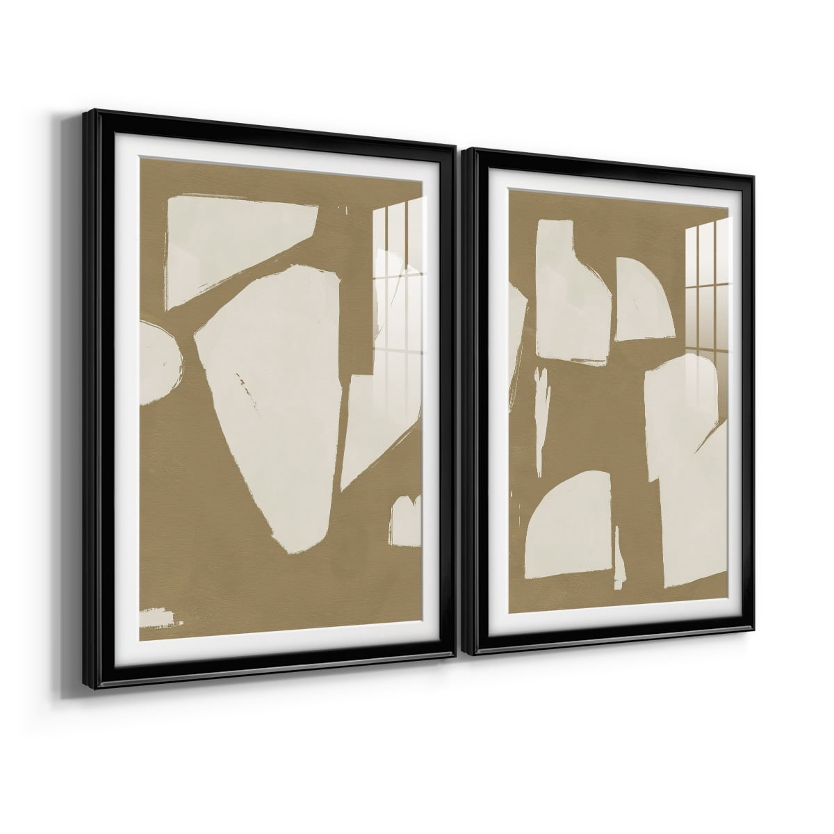 Wexford Home Chunky Abstract III Premium Framed Print, 18.5" x 24.5" - Ready to Hang, Black (Set of 2)