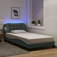 thumbnail image 2 of vidaXL Bed Frame with LED Lights Light Grey 100x190 cm Fabric, 2 of 5