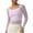 Purple, variant on Ltctricy Crop Tops for Women Built in Bra Mesh Square Neck Long Sleeve Slim Workout Athletic Blouses Cropped Yoga Gym Tees