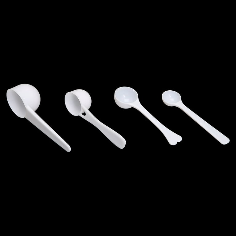 FOYARA 5G White Plastic Kitchen Measuring Spoon for Milk Powder Liquid Seasoning Refillable Reusable Compatible Scoops (30pcs)