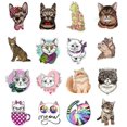 thumbnail image 4 of Pegatinas de gato para niños, bonitas pegatinas de gato para botellas de agua, pegatinas de vinilo para gatos para adultos, pegatinas para ordenador portátil, impermeables, 50 unidades (gato) JAMW Sencillez, 4 of 5