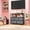 Gray, variant on Small TV Stand, Black Dresser TV Stand for Bedroom, Entertainment Center for 45 Inch TV with Drawers, Fabric, Adjustable Feet, Living Room